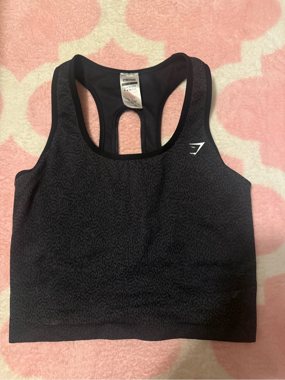 Gymshark Black Textured Racerback Sports Bra